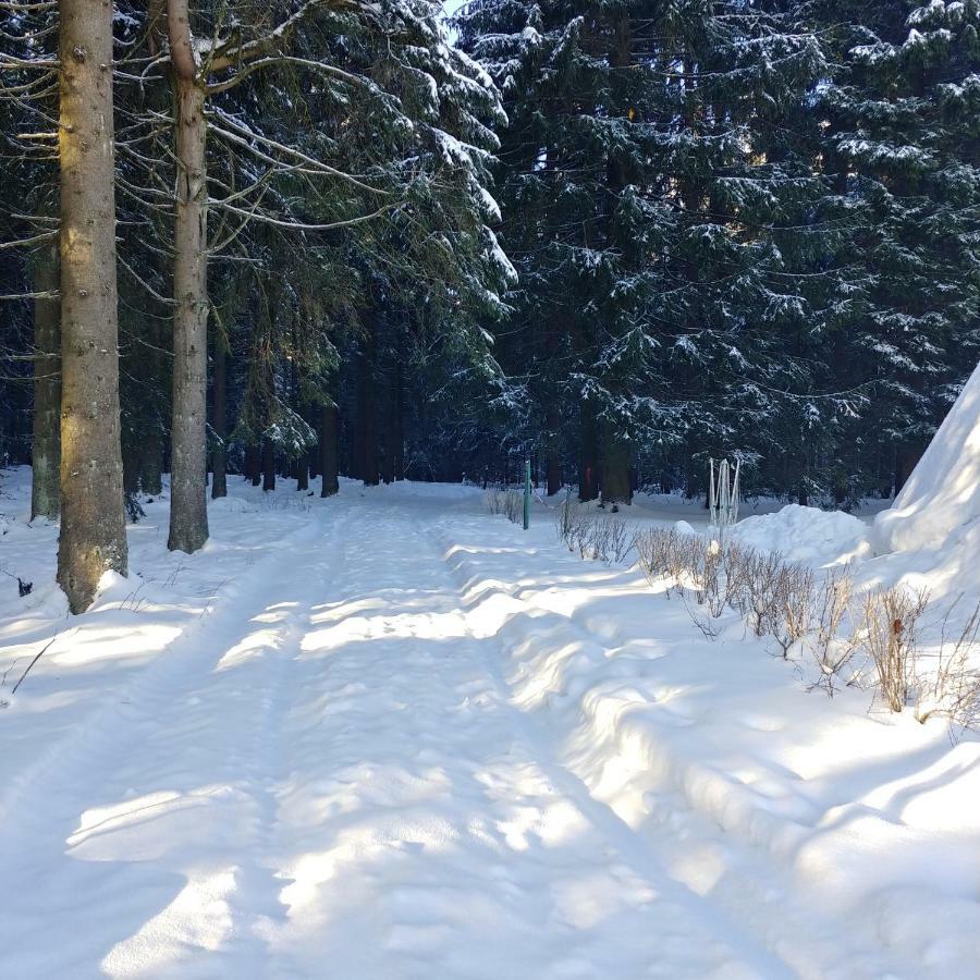 Wanderhuette Zum Bernhardsthal Villa Exterior foto